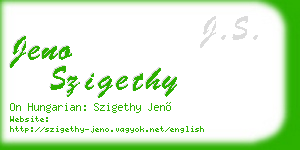 jeno szigethy business card