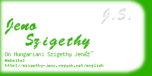 jeno szigethy business card
